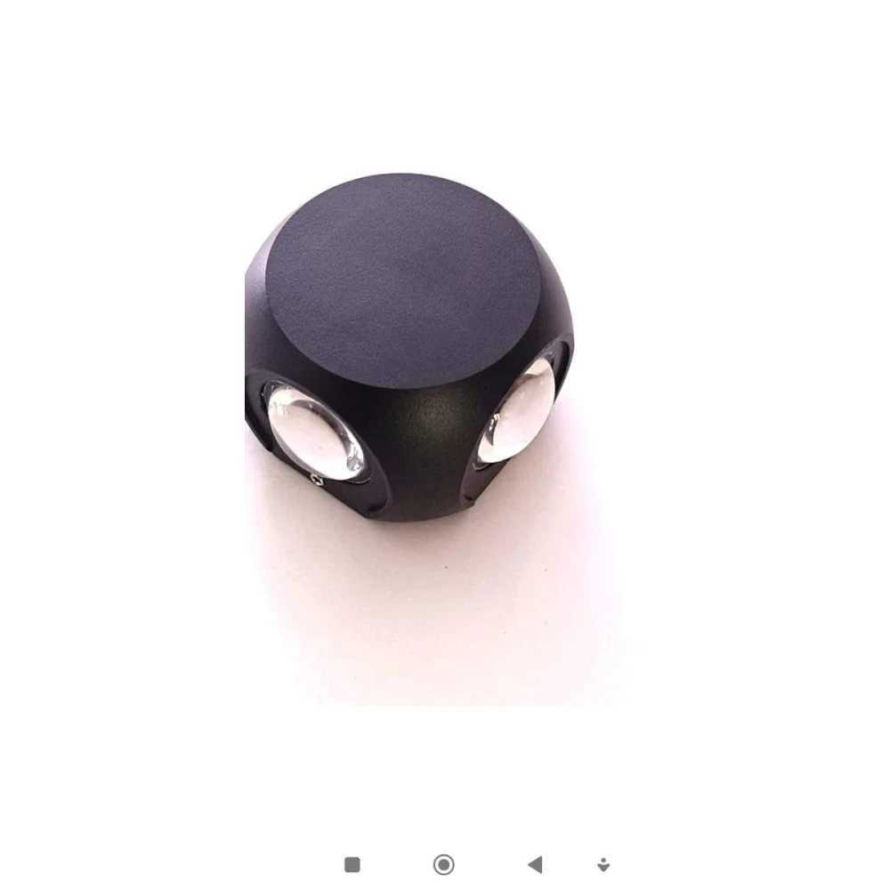 PRMOAGEN 4 Way LED Indoor & Outdoor Lamp Up/Down Right/Left Elevation Light Rustproof & Waterproof Aluminum Body Black (Warm White) Post Light Outdoor Lamp (Yellow)