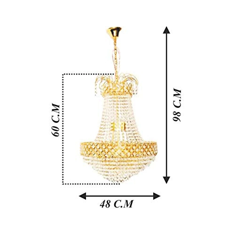 PRMOAGEN LED Ceiling Lamp jHHOMAR Chandelier Chandelier Ceiling Lamp Glass Crystal Big Size Jhhomar Lamp Ceiling Light for Living Room/Hall/Bed Room etc. Chandelier Ceiling