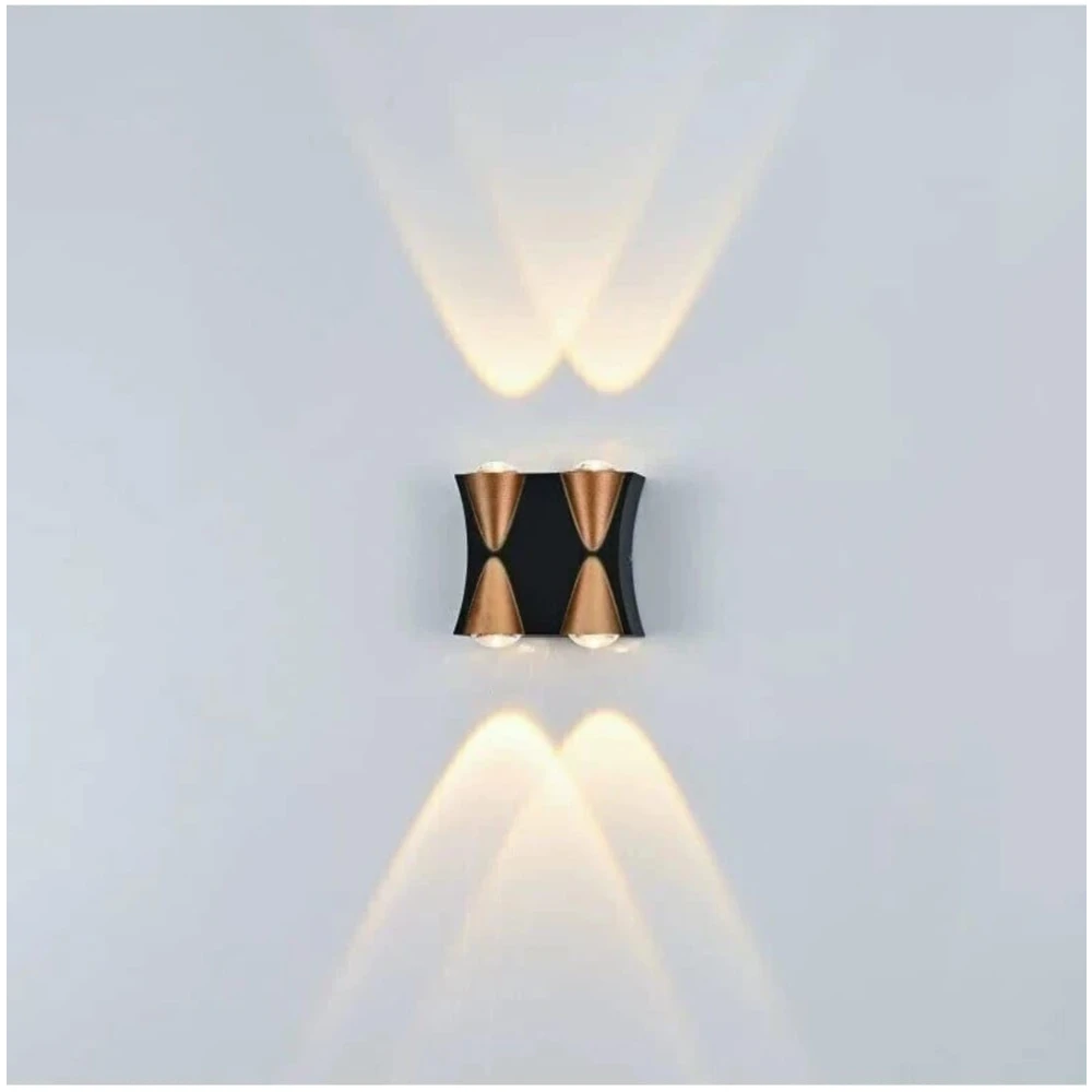 4 LED Outdoor Lamp Up and Down Wall Light Waterproof (Warm White)