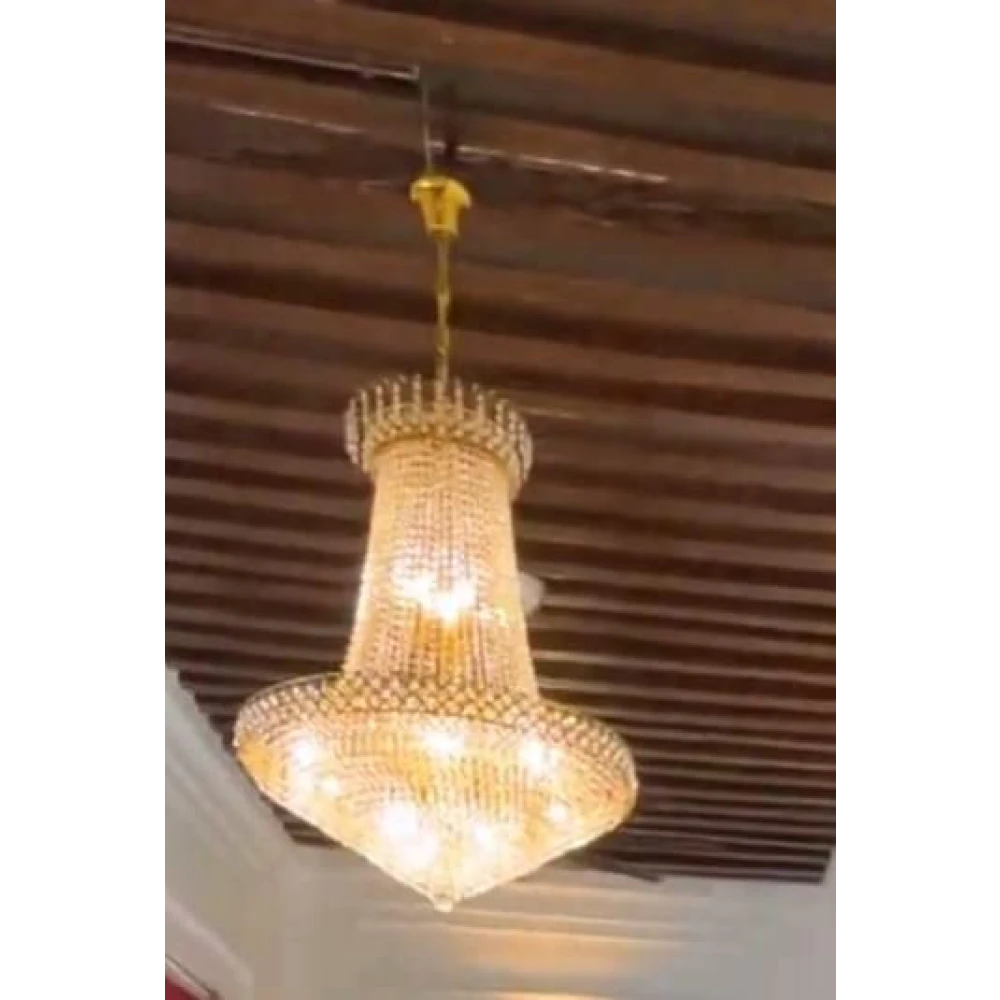 SHRI MAHAL ANTIQUES Crystal Big Size Jhhomar Lamp Ceiling Light for Living Room/Hall/Be