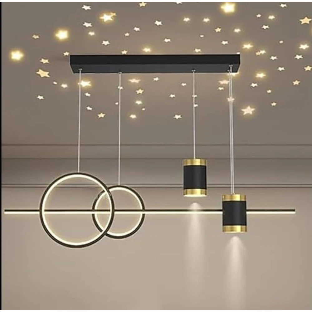 SHRI MAHAL ANTIQUES LED Modern Chandelier for Dining Table, Living Room, Hall, Height Adjustable (Warm White)