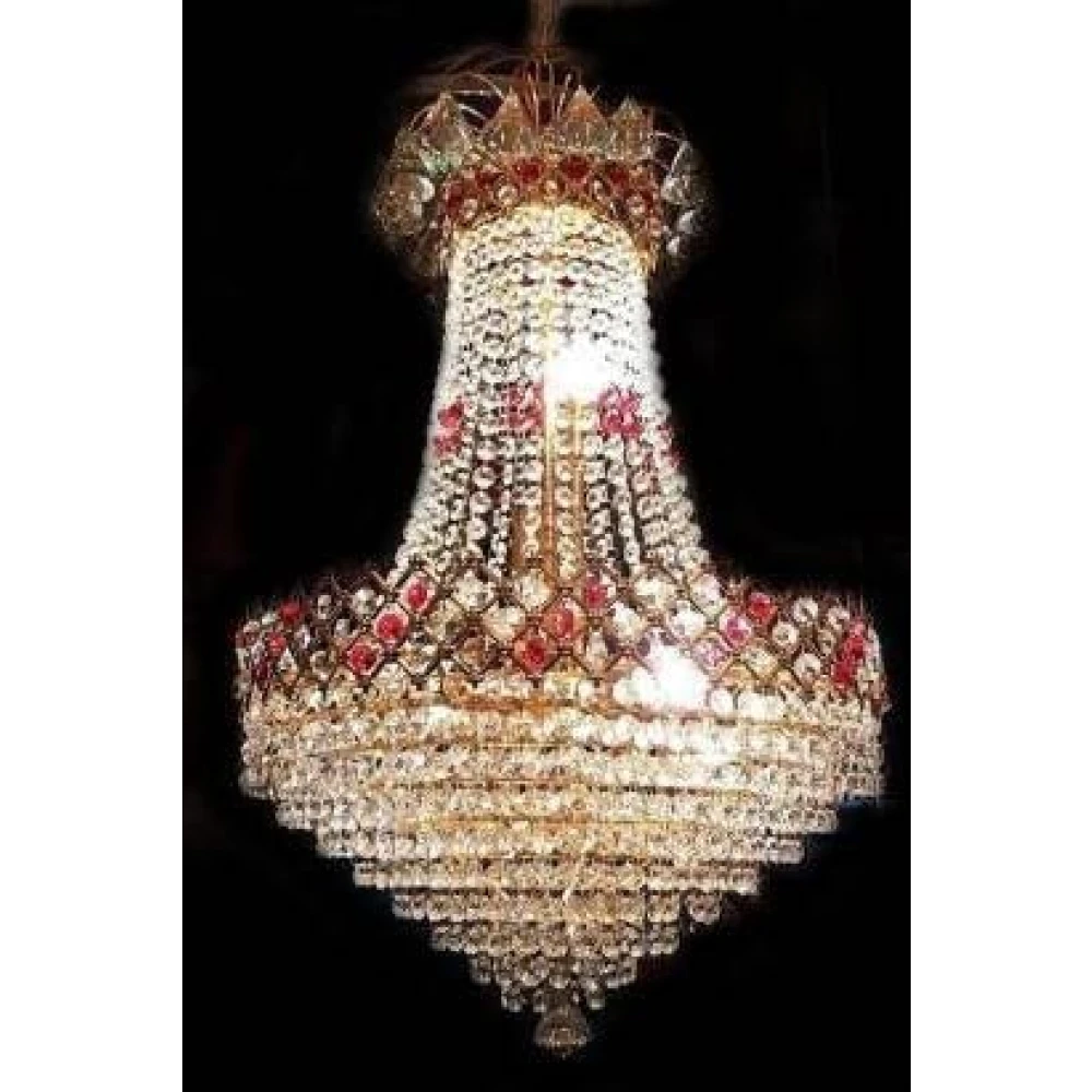 SHRI MAHAL ANTIQUES Crystal Big Size Jhumar Lamp Ceiling Light for Living Room/Hall/Bed Room Office Hotel Restaurant