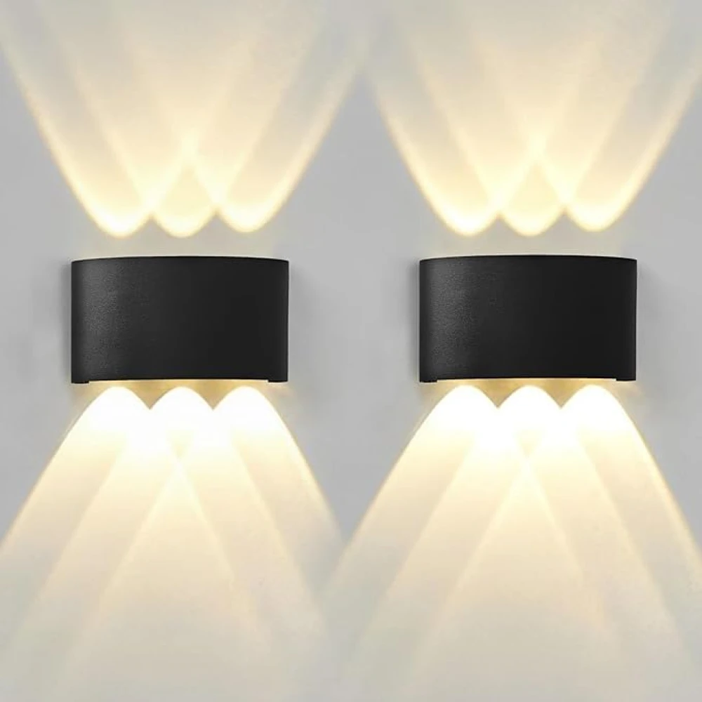 6W Waterproof Led Wall Light for Home Decoration – Up Down 2-Way LED Wall Lamp | IP65 Outdoor Fancy Wall Lights for Balcony,Gate,Elevation,Garden,Patio | Decorative Wall Mount Light -Pack of 2