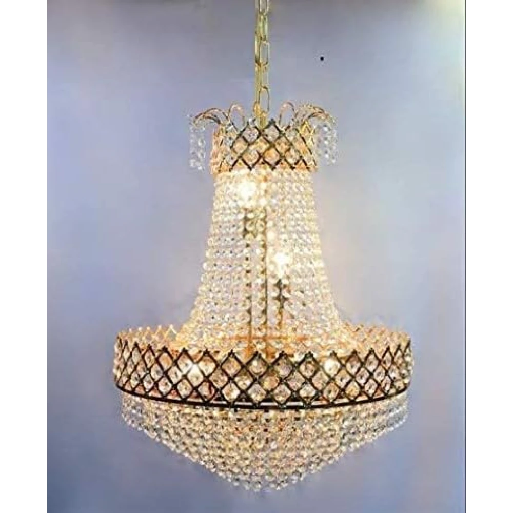 SHRI MAHAL ANTIQUES Crystal Big Size Jhumar Ceiling Light for Living Room/Hall/Bed Room Hotel