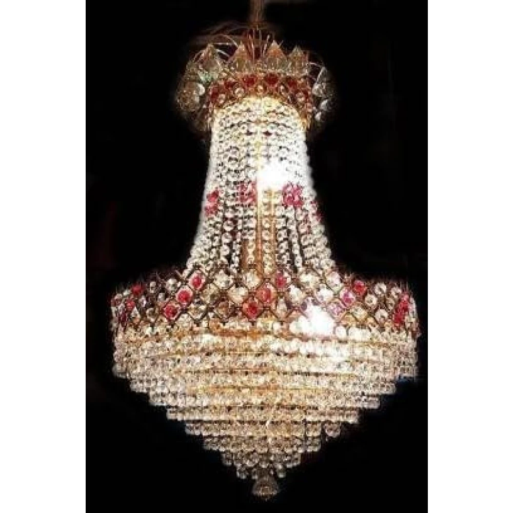 SHRI MAHAL ANTIQUES Crystal Big Size Jhumar Ceiling Light for Living Room/Hall/Bed Room Hall Hotel Restaurant