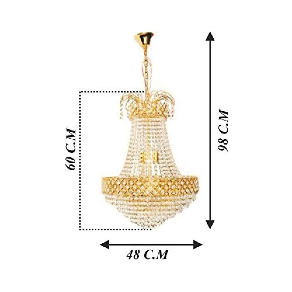 PRMOAGEN® PCL-01052 Ceiling Lamp jHHOMAR Chandelier Chandelier Ceiling Lamp PCL 01052/ 480mm Glass Crystal Big Size Jhhomar Lamp Ceiling Light for Living Room/Hall/Bed Room etc. Chandelier Ceiling