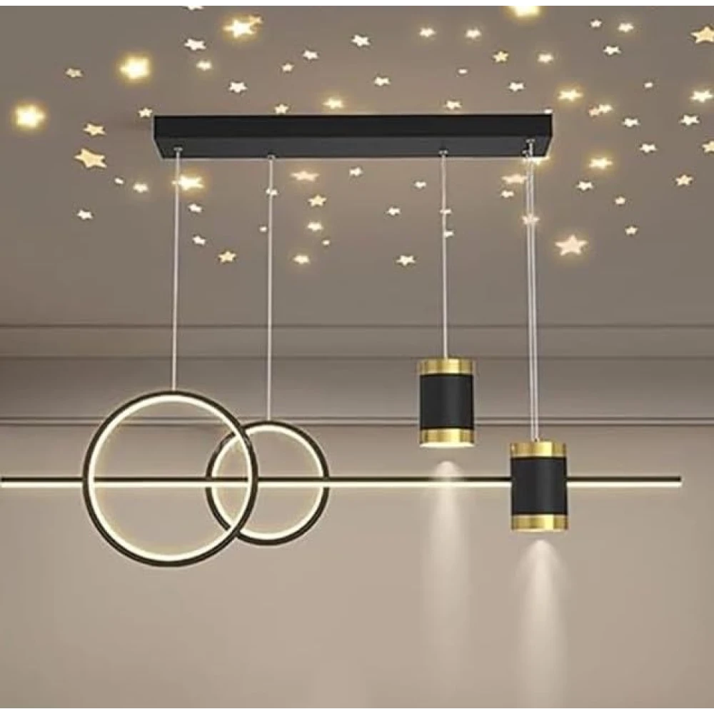 PRMOAGEN Modern Chandelier for Dining Table, Living Room, Hall, Height Adjustable (Warm White)
