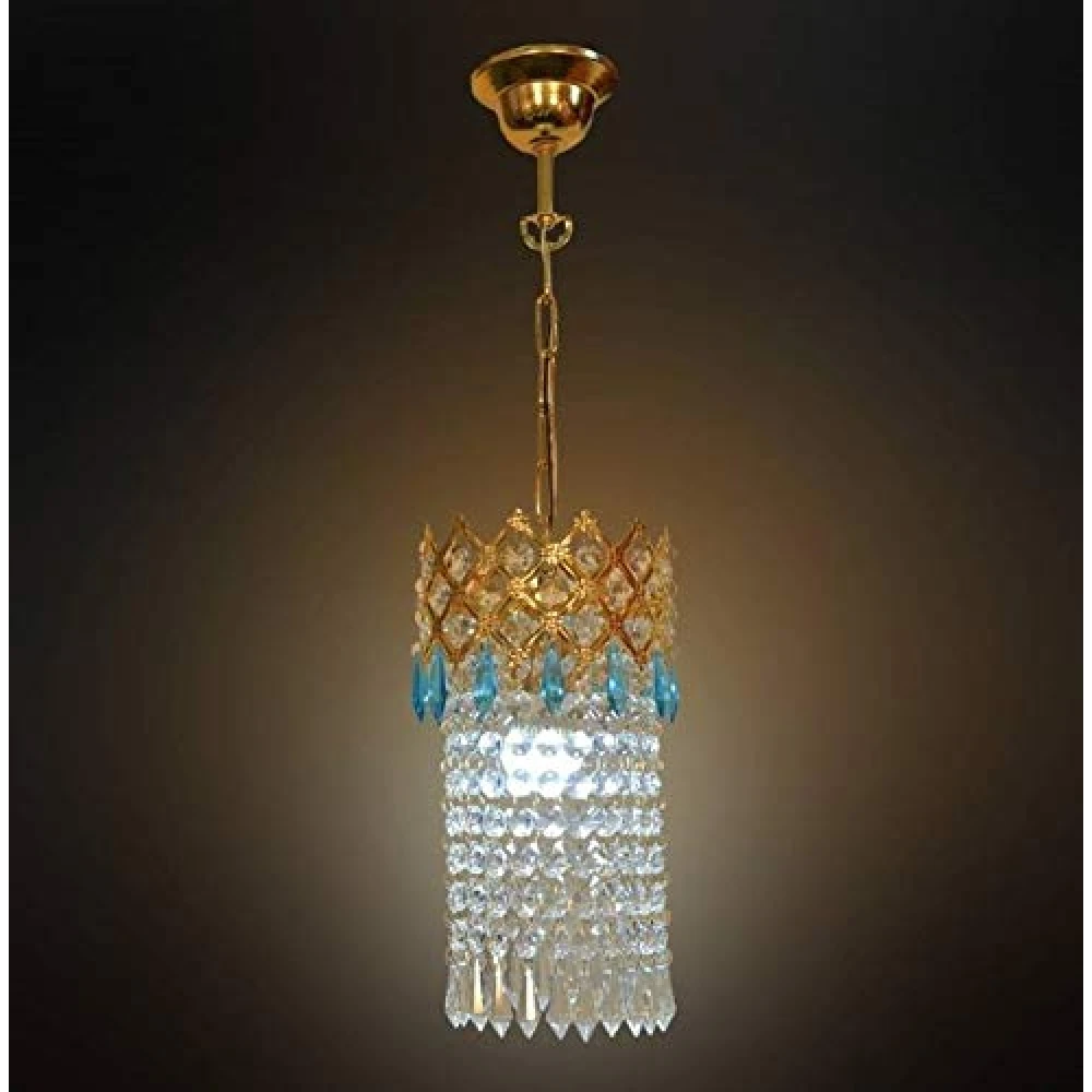 SHRI MAHAL ANTIQUES Crystal Hanging Light