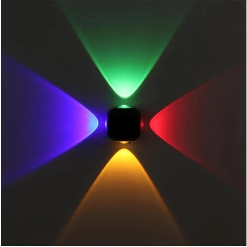 4W Modern LED Indoor/Outdoor UP & Down Wall Light Fancy Lamp - Multicolour