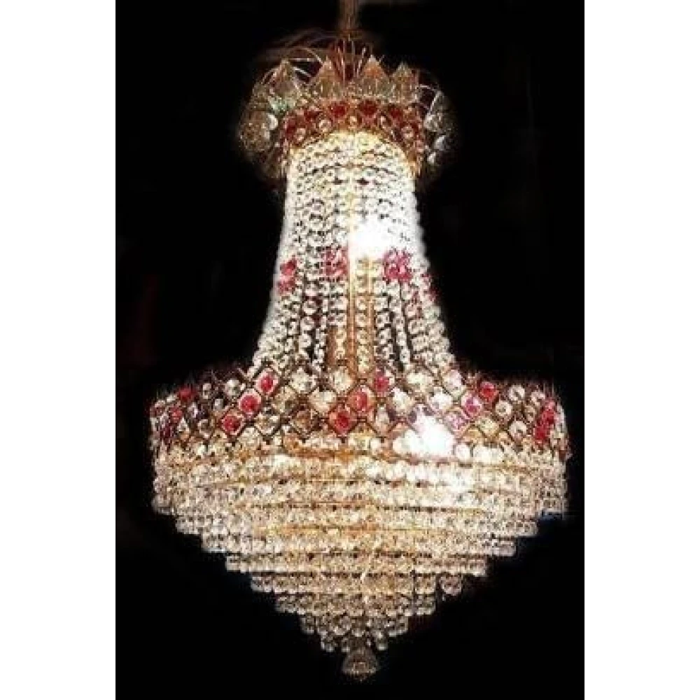 SHRI MAHAL ANTIQUES Crystal Big Size Jhumar Ceiling Light for Living Room/Hall Decorative Restaurant