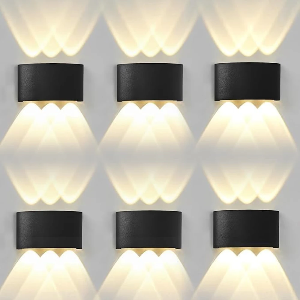 6W Waterproof Led Wall Light for Home Decoration – Up Down 2-Way LED Wall Lamp | IP65 Outdoor Fancy Wall Lights for Balcony,Gate,Elevation,Garden,Patio | Decorative Wall Mount Light -Pack of 6