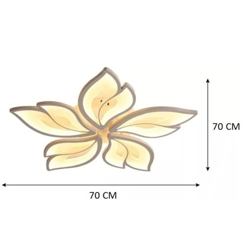 SHRI MAHAL ANTIQUES 60-Watts 5 Light with Remote Flowers Shape LED Chandelier Ceiling Lamp (White)