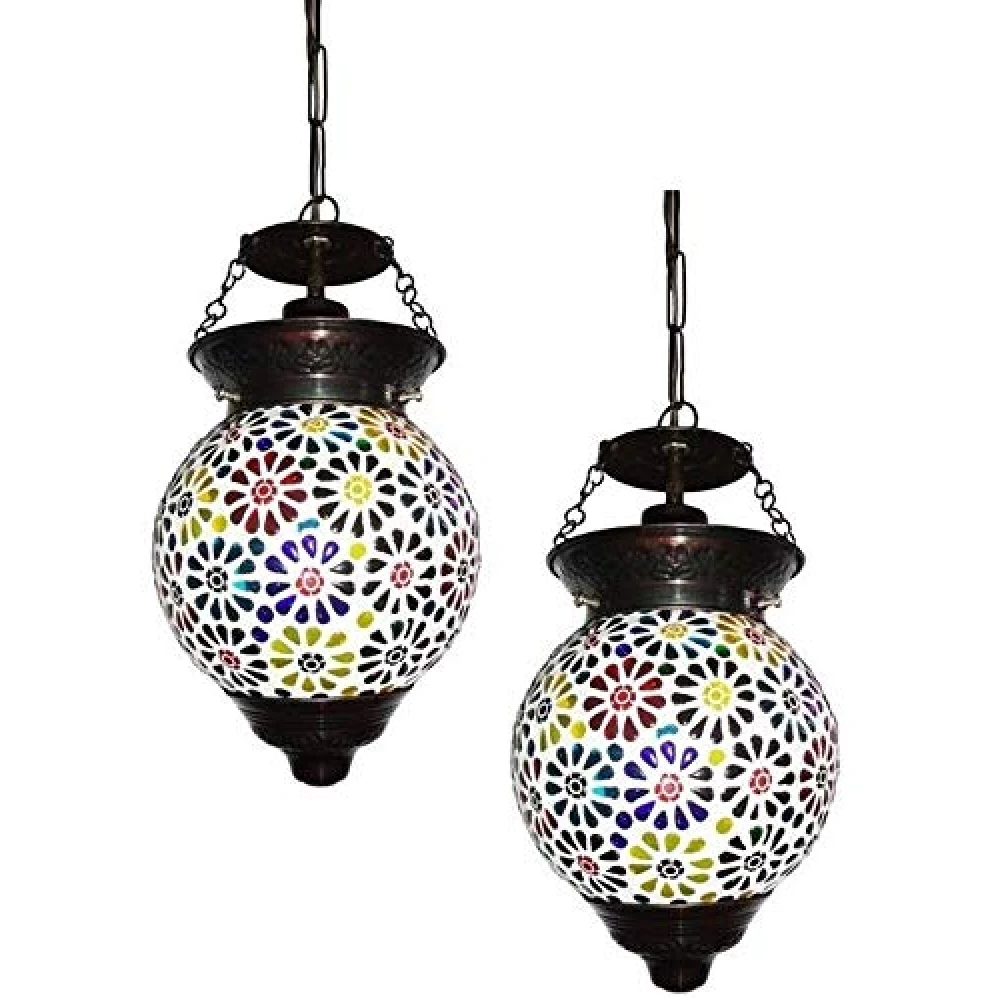 PRMOAGEN 2 Pcs Glass Hanging Light