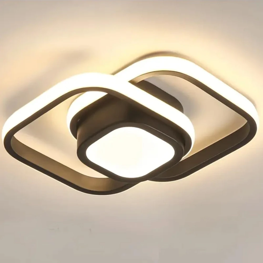 SHRI MAHAL ANTIQUES Modern LED Ceiling Light 24W | Dimmable | Adjustable Color Temperature 3000K-6000K | Flush Mount Acrylic Lamp for Bedroom, Kitchen, Hallway, Entryway, Bathroom (804)