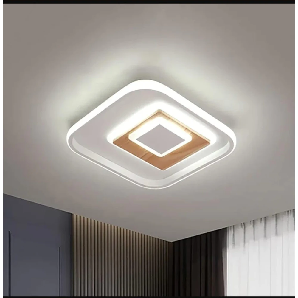 PRMOAGEN Square LED Ceiling Light with Remote Control for Living Room Bed Room Hall Chandelier Ceiling Lamp