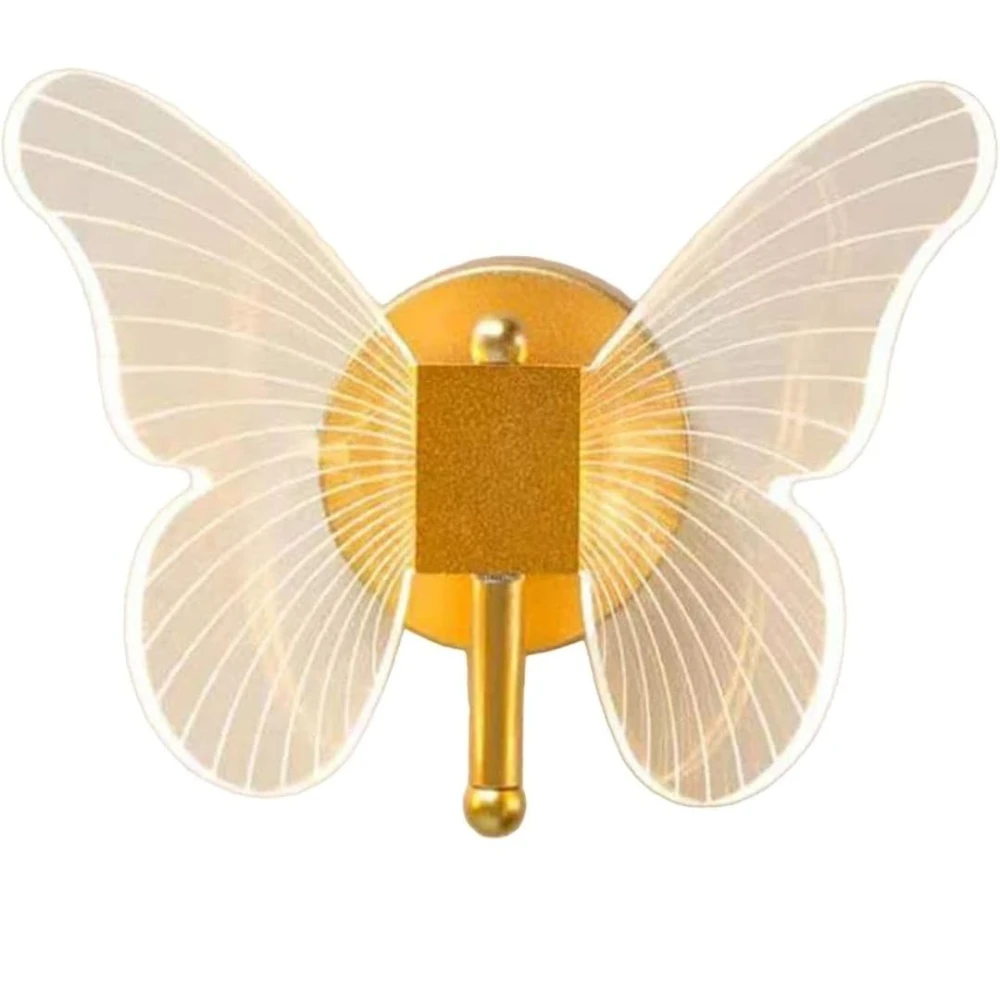 PRMOAGEN Led Butterfly Wall Lamp Wall Sconce Light Fixture Loft Butterfly Wall Lights Warm Light