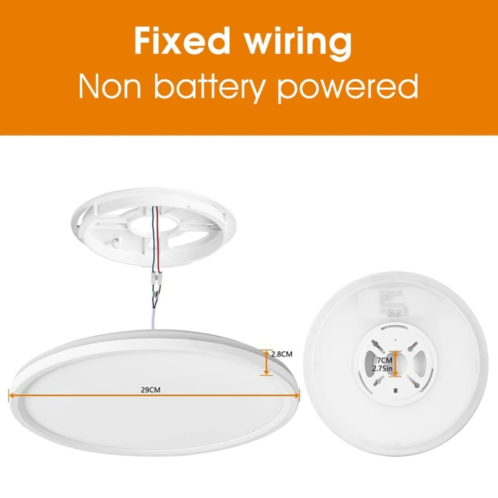 SHRI MAHAL ANTIQUES ® Plastic 12" LED Ceiling Light with Remote Control,Dimmable 24 W 3-Color Ceiling Light with Dim Night Light 1800k Warm,Round Flush LED Ceiling Lights (White)