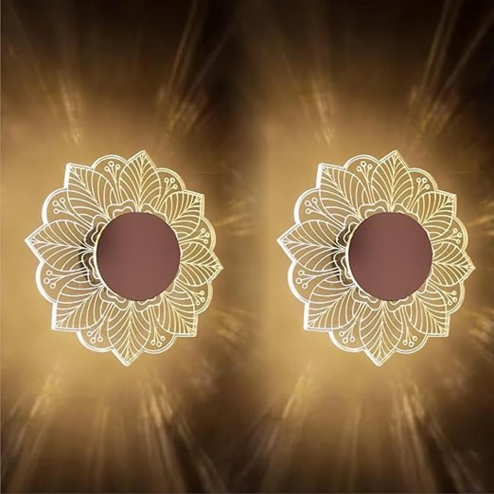 Flower Wall & Ceiling Light - 3-in-1 LED - Creative Decorative Acrylic Wall Light, Modern Wall Sconces for Bedroom, Living Room, Vanity, Kids room, Home & Office, Hallway, Gifts PACK OF 2