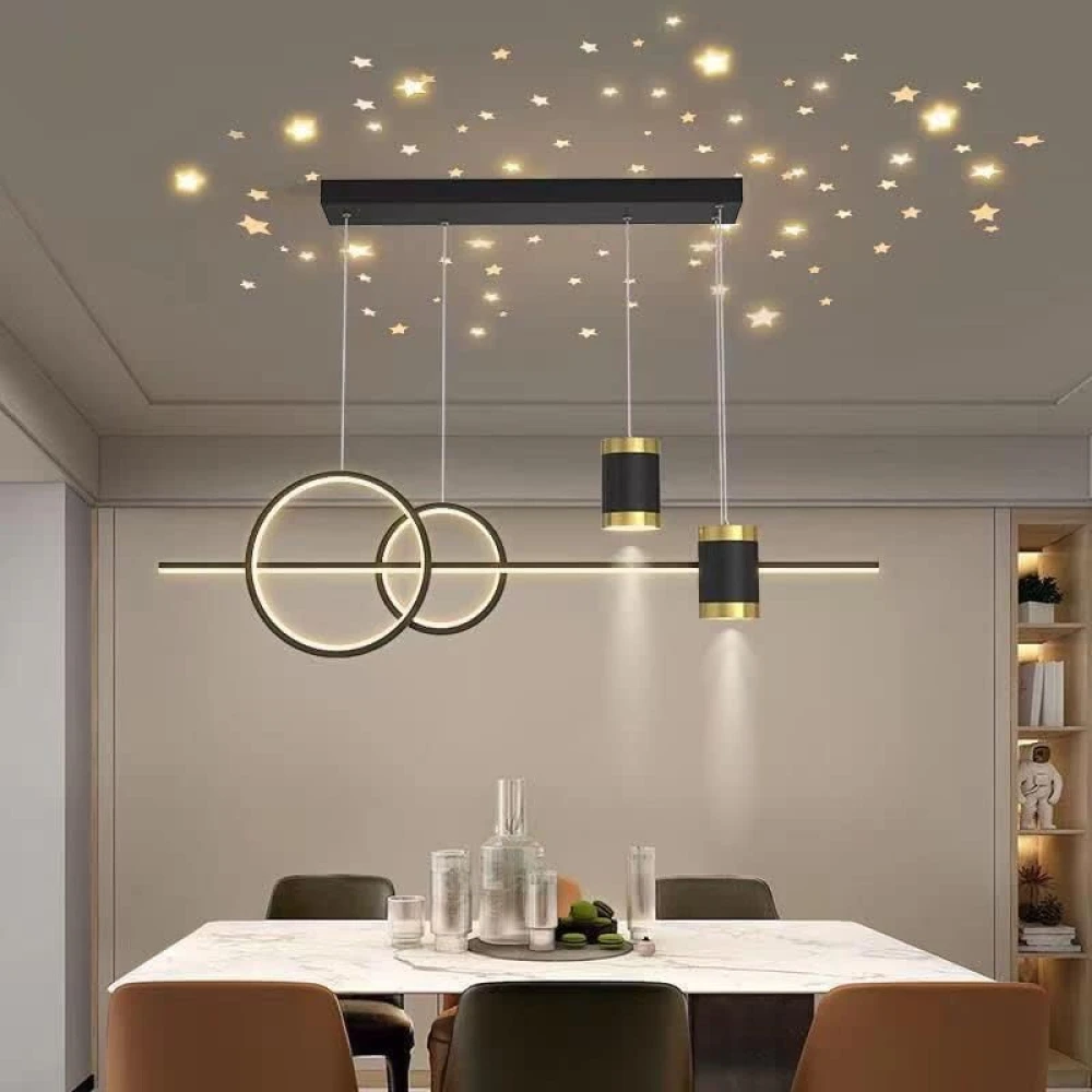 SHRI MAHAL ANTIQUES Modern Chandelier for Dining Table, Living Room, Hall, Height Adjustable (Warm White)