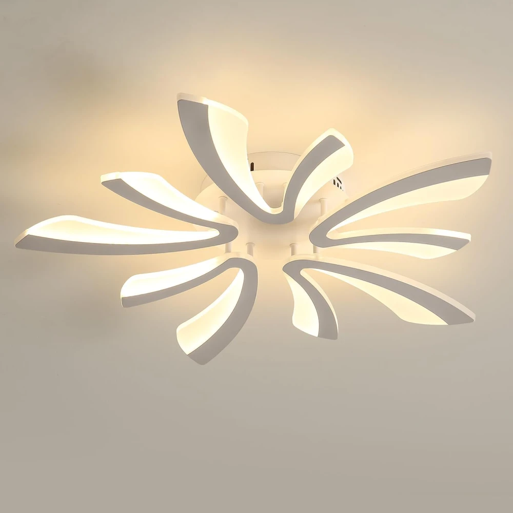 SHRI MAHAL ANTIQUES LED Ceiling Light 50W 5625LM Warm Light 3000K Acrylic Lamp with Remote for Living Room, Bedroom, with Remote