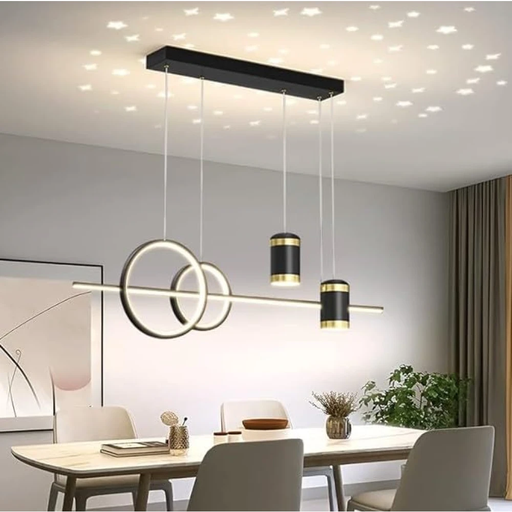 SHRI MAHAL ANTIQUES LED Modern Chandelier for Dining Table, Living Room, Hall, Height Adjustable (Warm White)