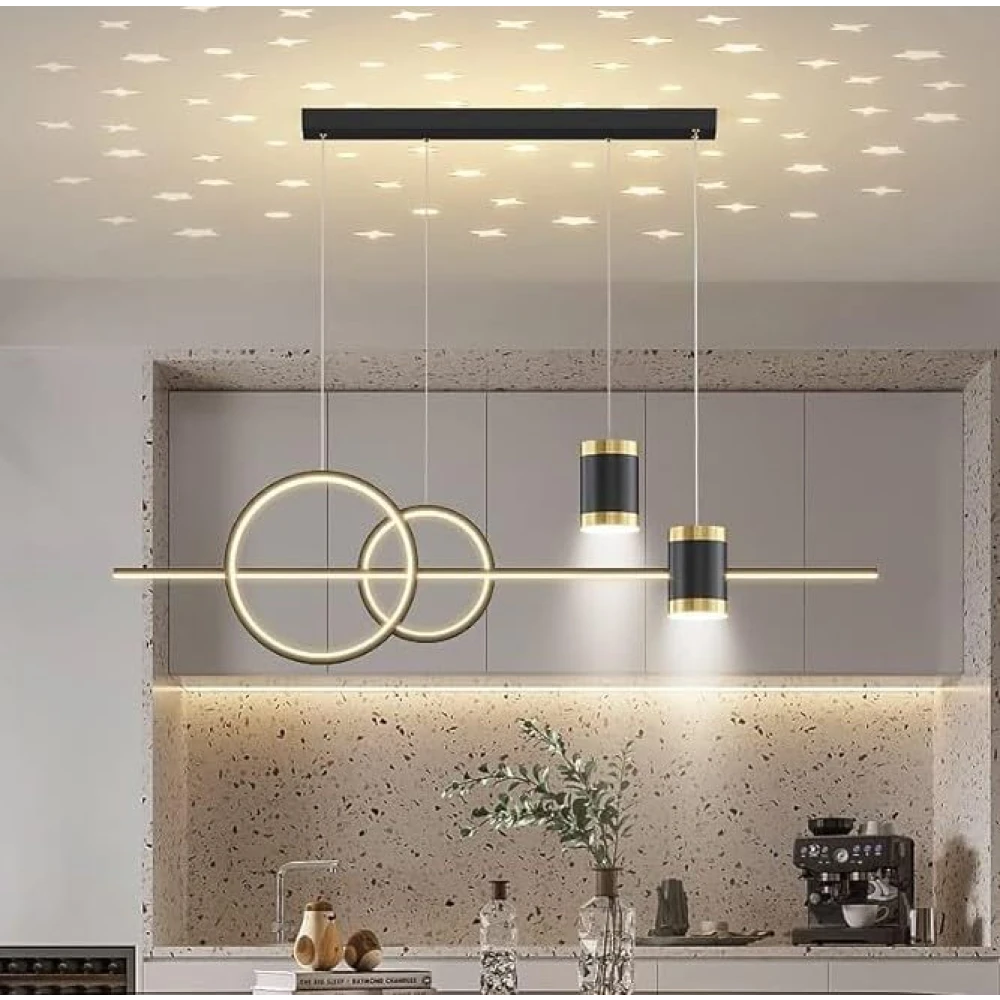 SHRI MAHAL ANTIQUES LED Modern Chandelier for Dining Table, Living Room, Hall, Height Adjustable (Warm White)