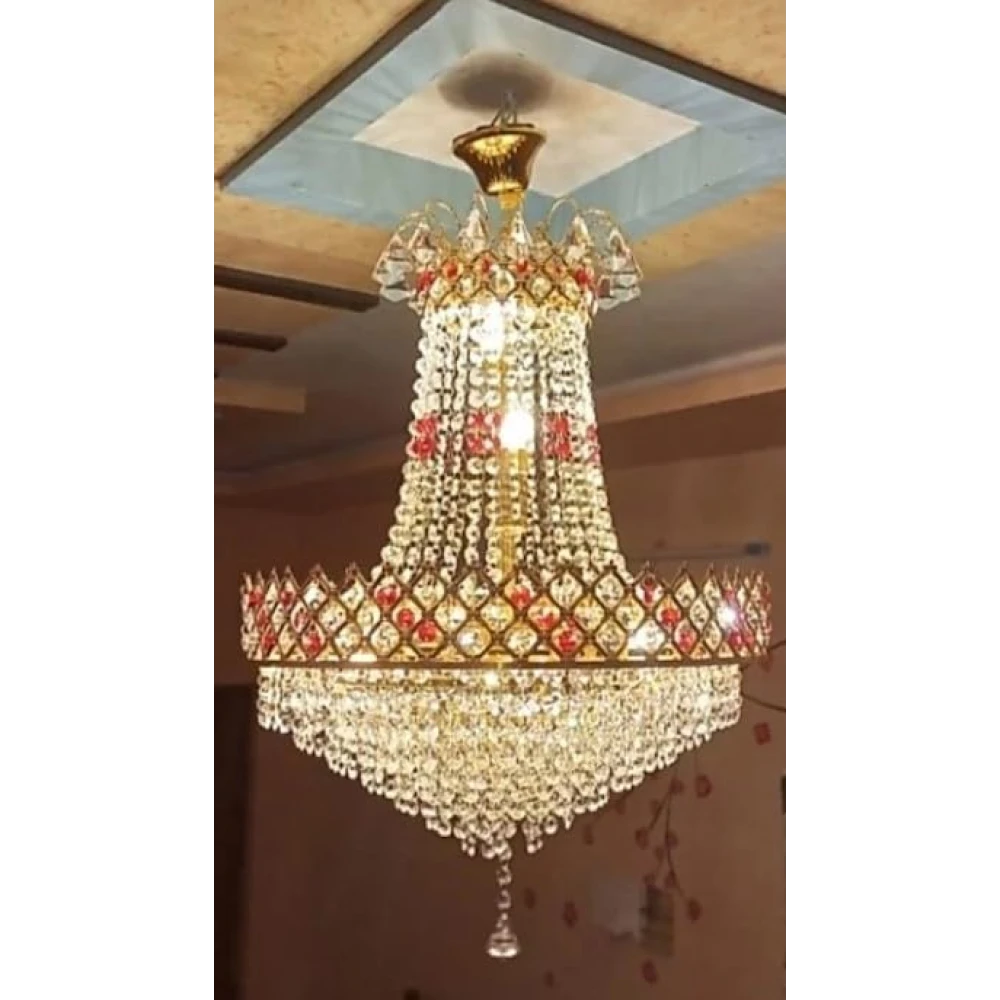SHRI MAHAL ANTIQUES LED Crystal Big Size Jhumar Light for Living Room/Hall/Bed Room Hall Decorative