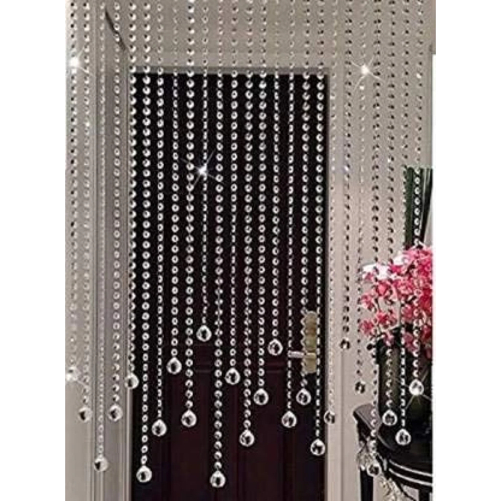 PRMOAGEN 1500 cm (50 ft) Jacquard Door Curtain (Pack of 10) (Self Design, White)