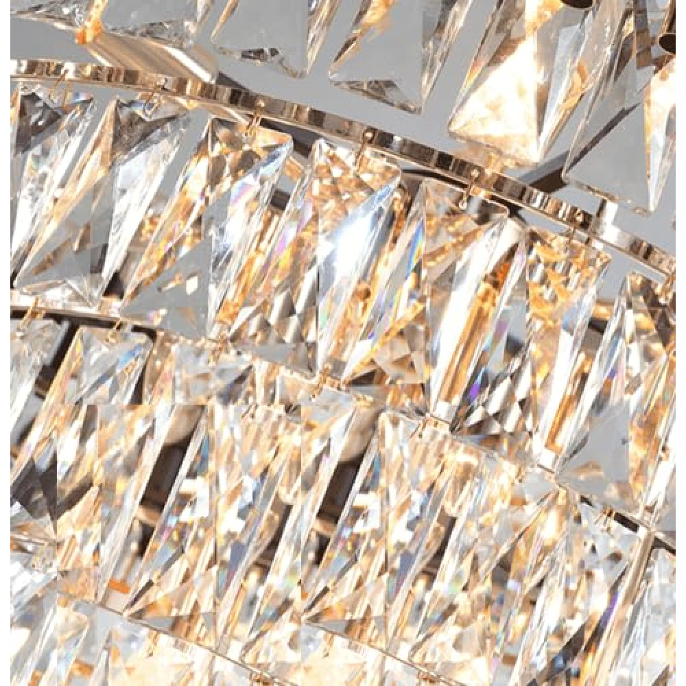 SHRI MAHAL ANTIQUES 600 MM ||BlackMambaChandelier with Stainless Steel Tube Crystal Chandelier Chandelier Ceiling Lamp