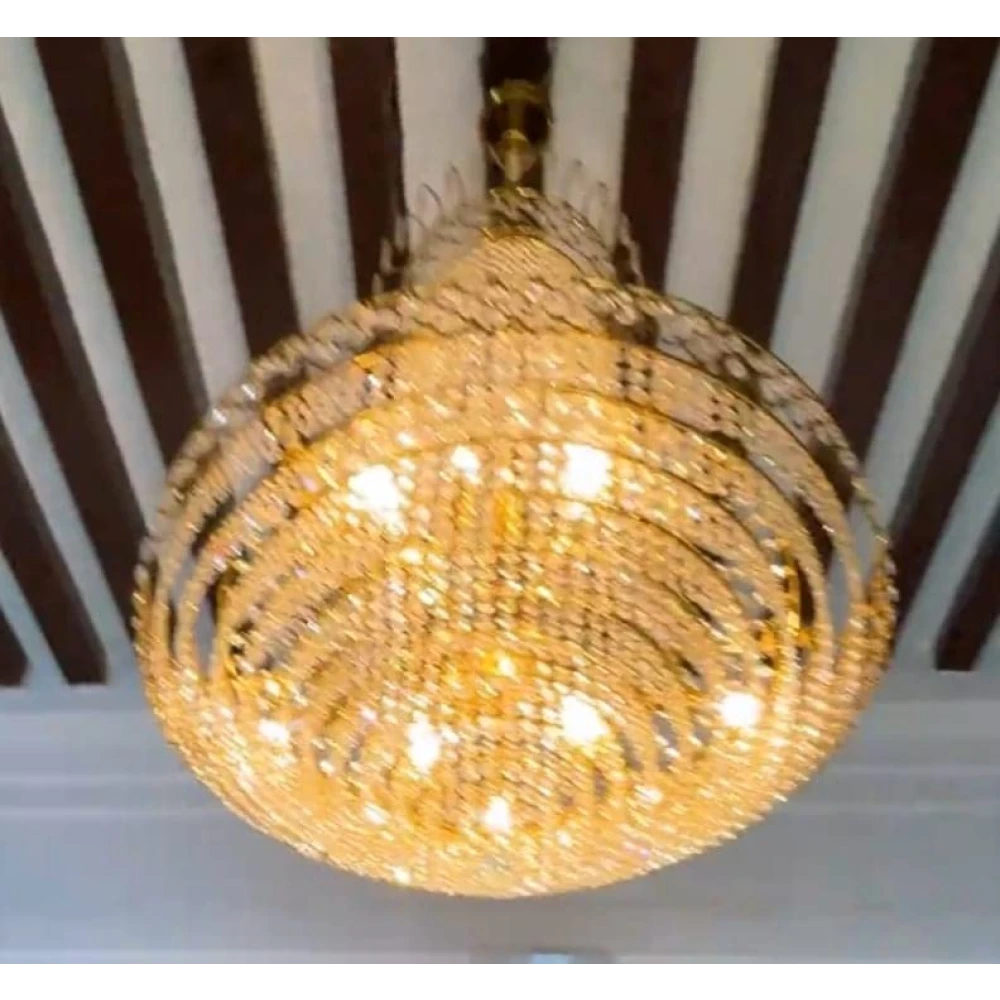SHRI MAHAL ANTIQUES Crystal Big Size Jhhomar Lamp Ceiling Light for Living Room/Hall/Be