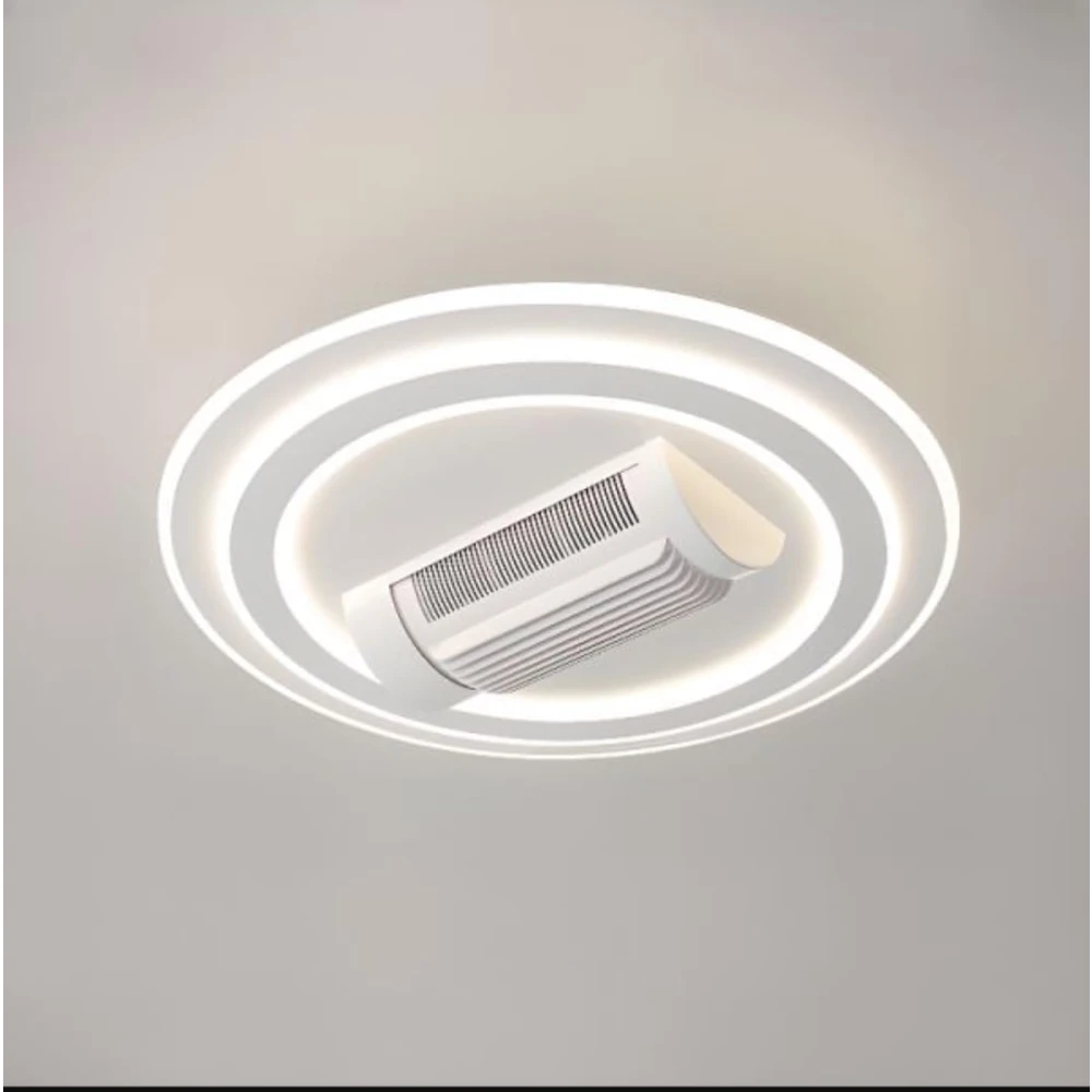PRMOAGEN Luxury Bladeless Ceiling Fan with Integrated LED Lighting, Remote Control, Modern Decorative Chandelier Fan for Living Room, Bedroom, Hall, Hotel & Restaurant