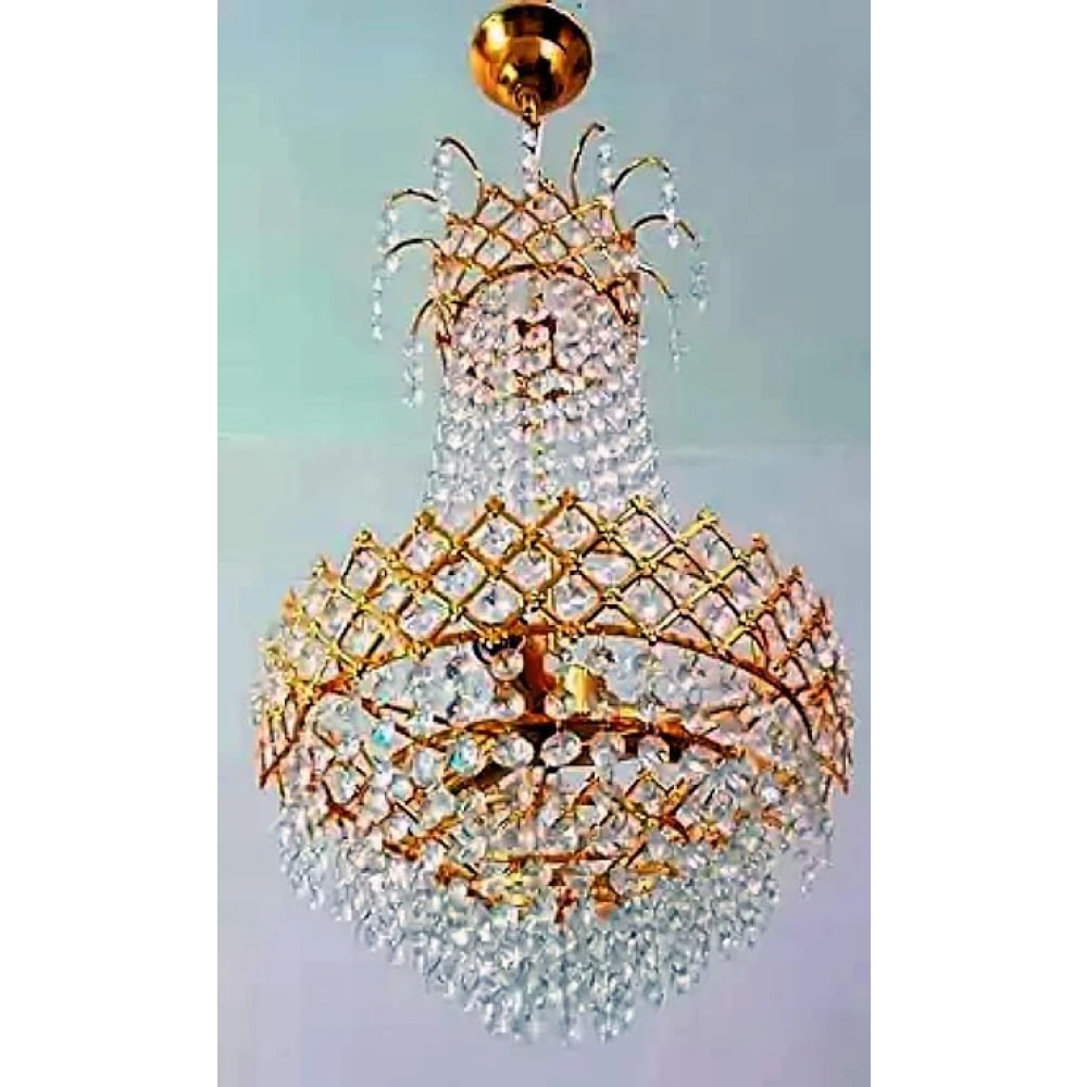 SHRI MAHAL ANTIQUES Chandelier Ceiling Light in 300 mm for Home Decoration in Living Room, Jhoomar for Hall (with Bulb)