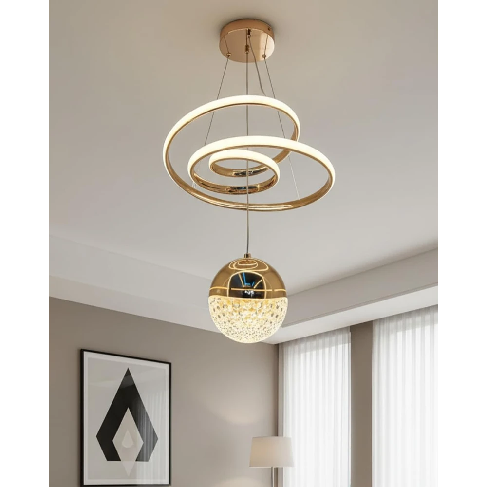 SHRI MAHAL ANTIQUES Fiberglass Vortex Contemporary Chic Profile Pendant Light - LED Hanging Fixture Ideal for Residential and Professional Spaces