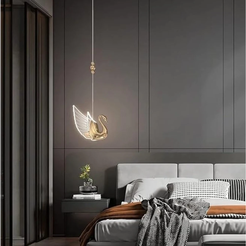 PRMOAGEN Decorative Swan Hanging Pendant Light for Bedroom, Living Room, Cafe, Kitchen Island, Balcony with Inbuld LED Chip- Pack of 3