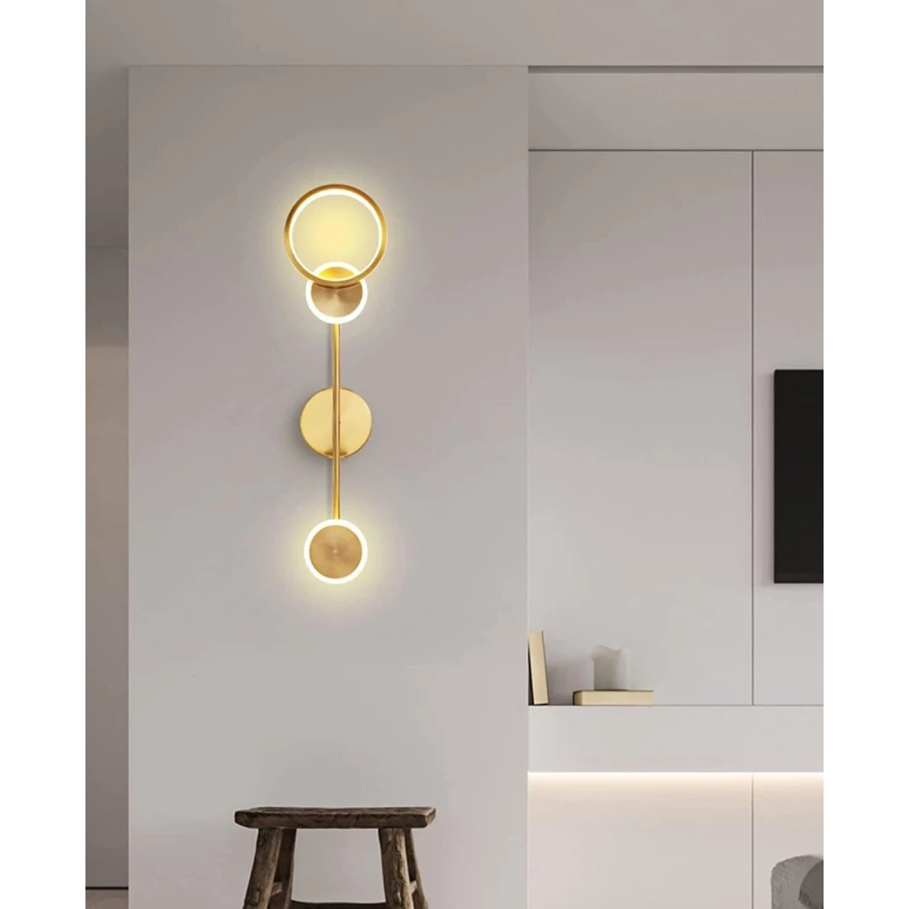 PRMOAGEN Stylish Gold Ring Long Wall Light for Living Room Bed Room Hall