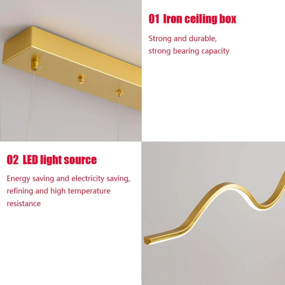 SHRI MAHAL ANTIQUES LED Dining Room Pendant Light Linear Design Pendant Lamp Height Adjustable Pendant Light for Dining Table Chandelier