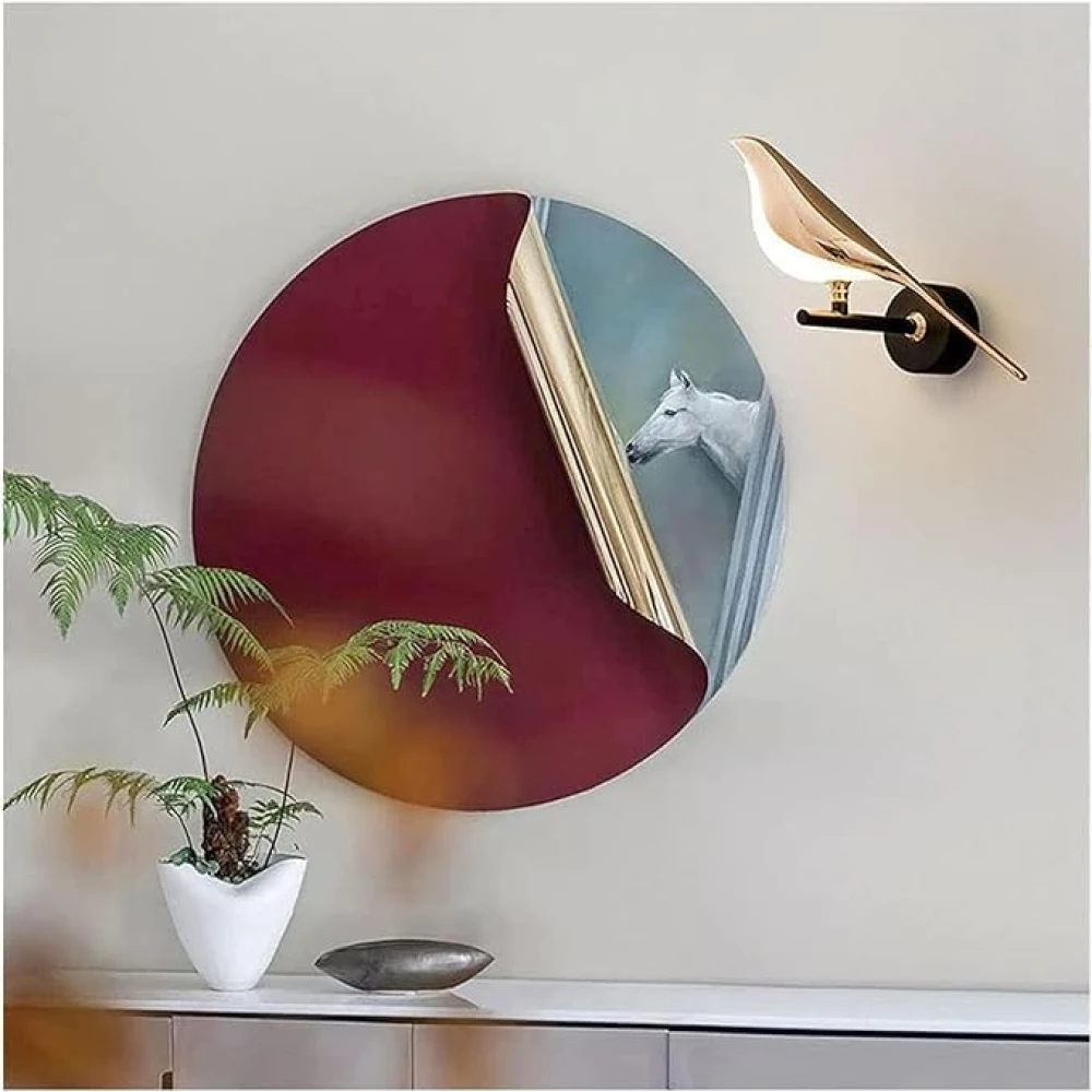 SHRI MAHAL ANTIQUES LED Bird Modern Gold Black Metal WALL Light for Drawing Room - Warm White