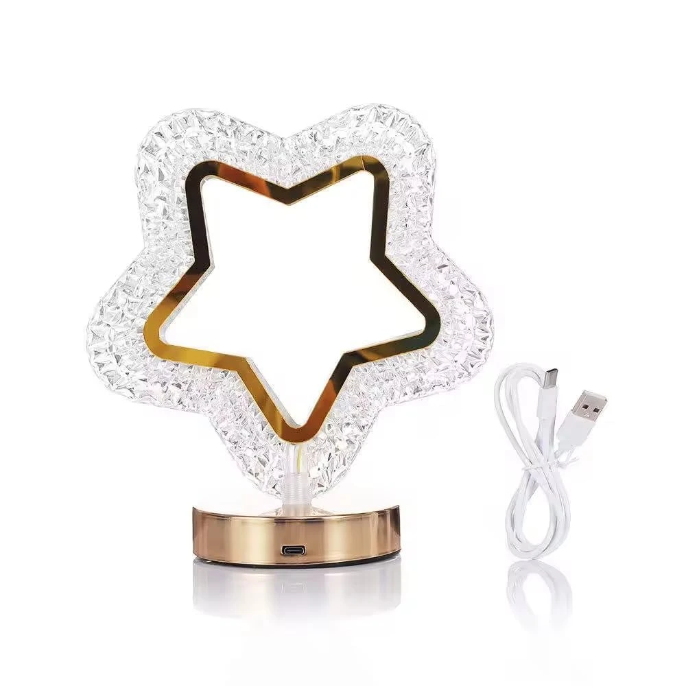 LED Touch Rechargeable Crystal Table Lamp Color Change Bedside Night Light USB Charging (Style 1) BZ_PA_WL 7026