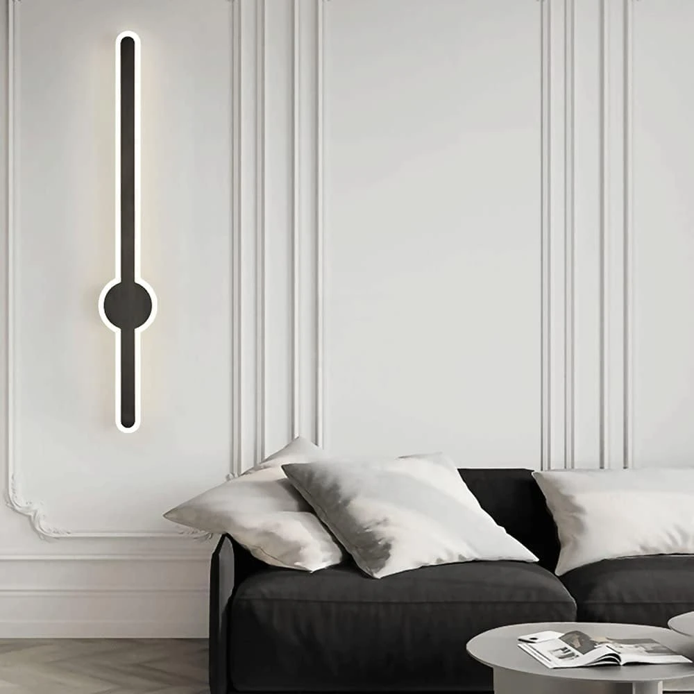 LED Sword Light Behind Black Golden Luxurious Acrylic Wall Lighting | Soft & Bright LED Warm White Fixtures for Bedroom, Living Room, Drawing Room, Kids Room & Bathroom 24Watt 18 Inch - 2 Pack