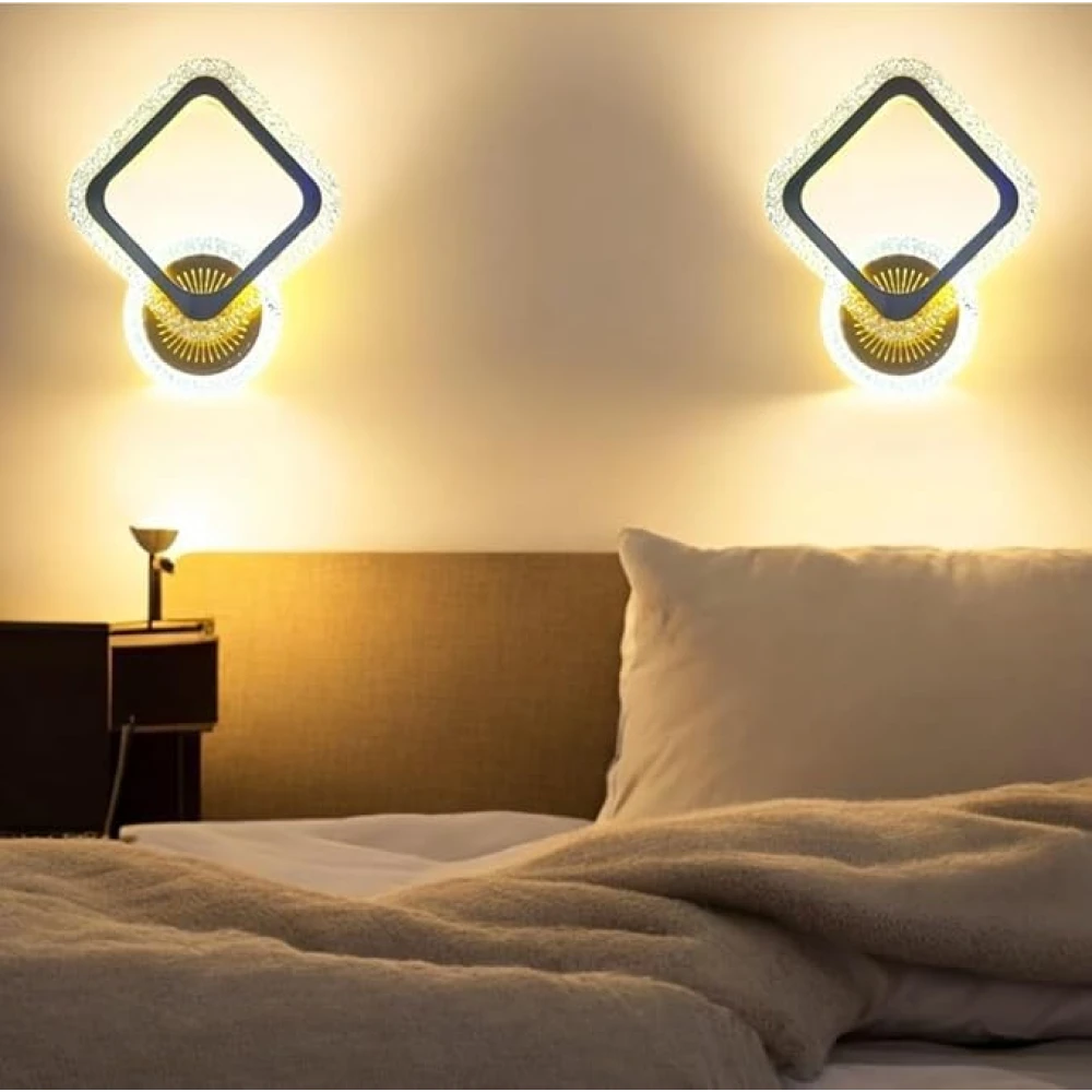 SHRI MAHAL ANTIQUES Wall Lights for Living Room, Home Decoration Wall Lamps for Bedroom/Bathroom, Mirror Side Wall Scone Fixtures, Classic Design (Gold Electroplated)