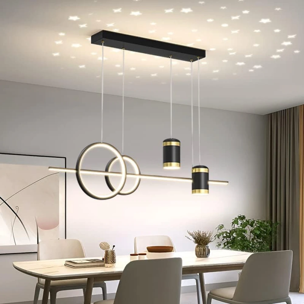 SHRI MAHAL ANTIQUES Modern Chandelier for Dining Table, Living Room, Hall, Height Adjustable (Warm White)