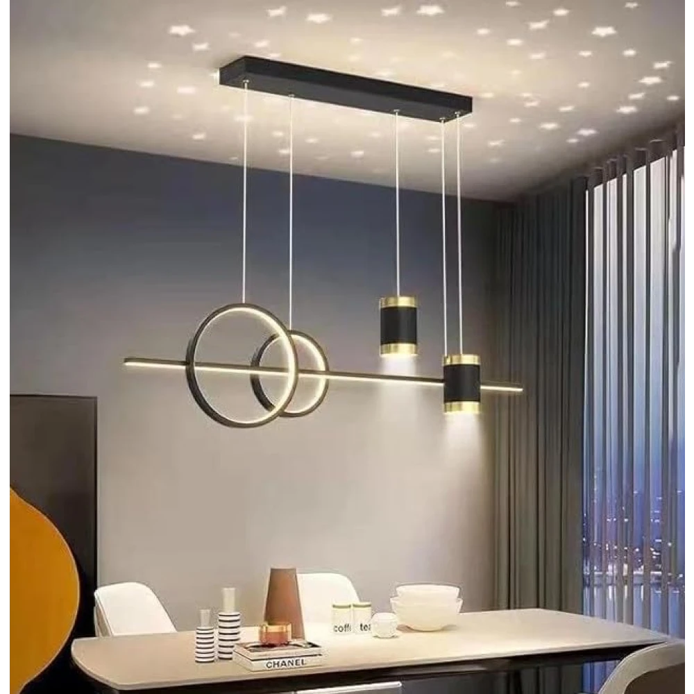 PRMOAGEN Modern Chandelier for Dining Table, Living Room, Hall, Height Adjustable (Warm White)