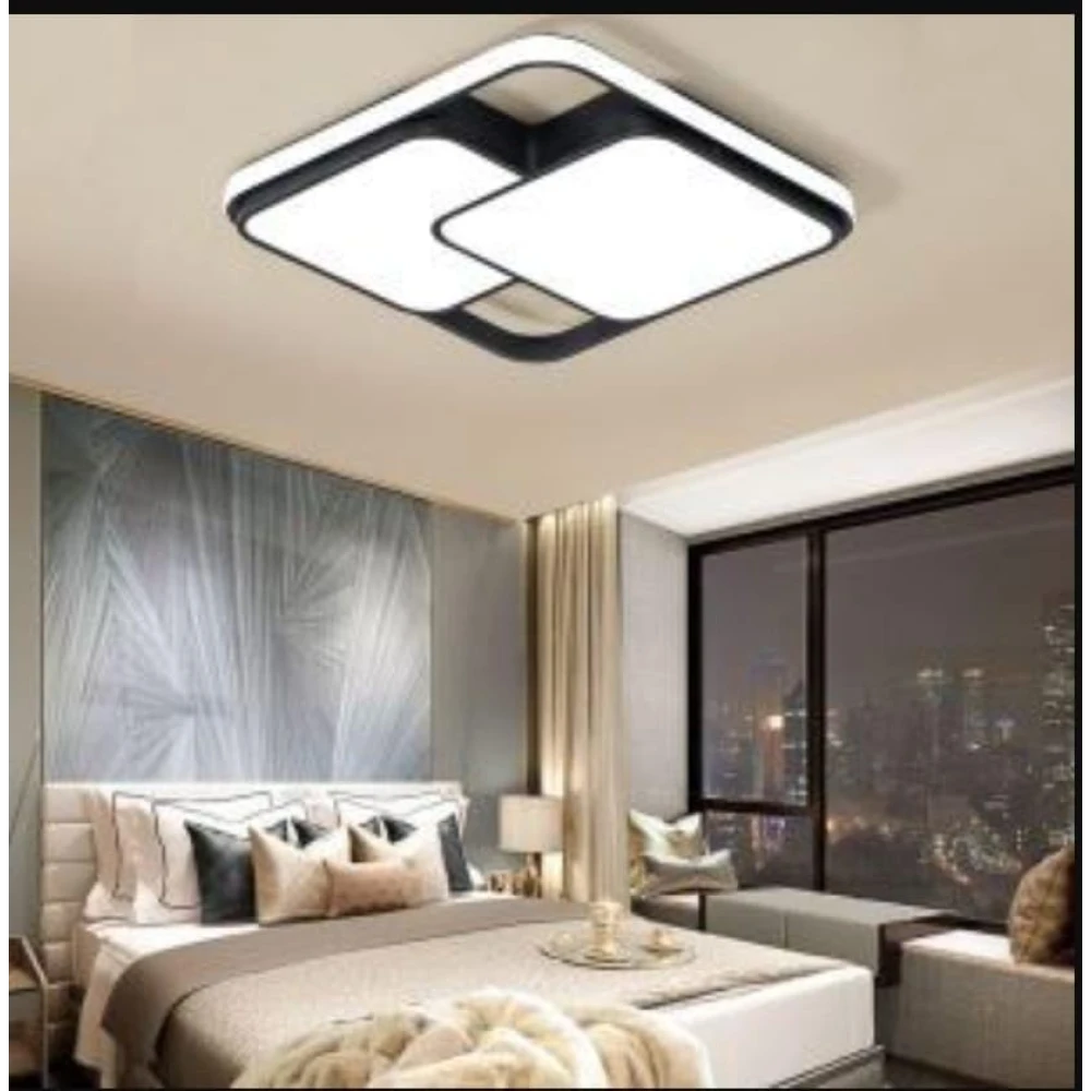 PRMOAGEN 3 in 1 LED Ceiling/Wall Chandelier Light with Remote 3 Step Colour Changing Chandelier Ceiling Lamp (Black, White)