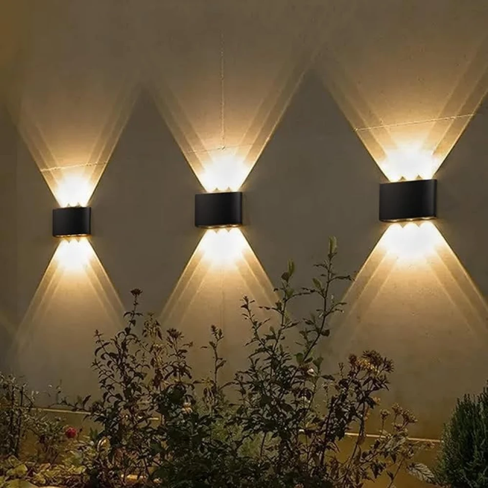 6W Waterproof Led Wall Light for Home Decoration – Up Down 2-Way LED Wall Lamp | IP65 Outdoor Fancy Wall Lights for Balcony,Gate,Elevation,Garden,Patio | Decorative Wall Mount Light -Pack of 4