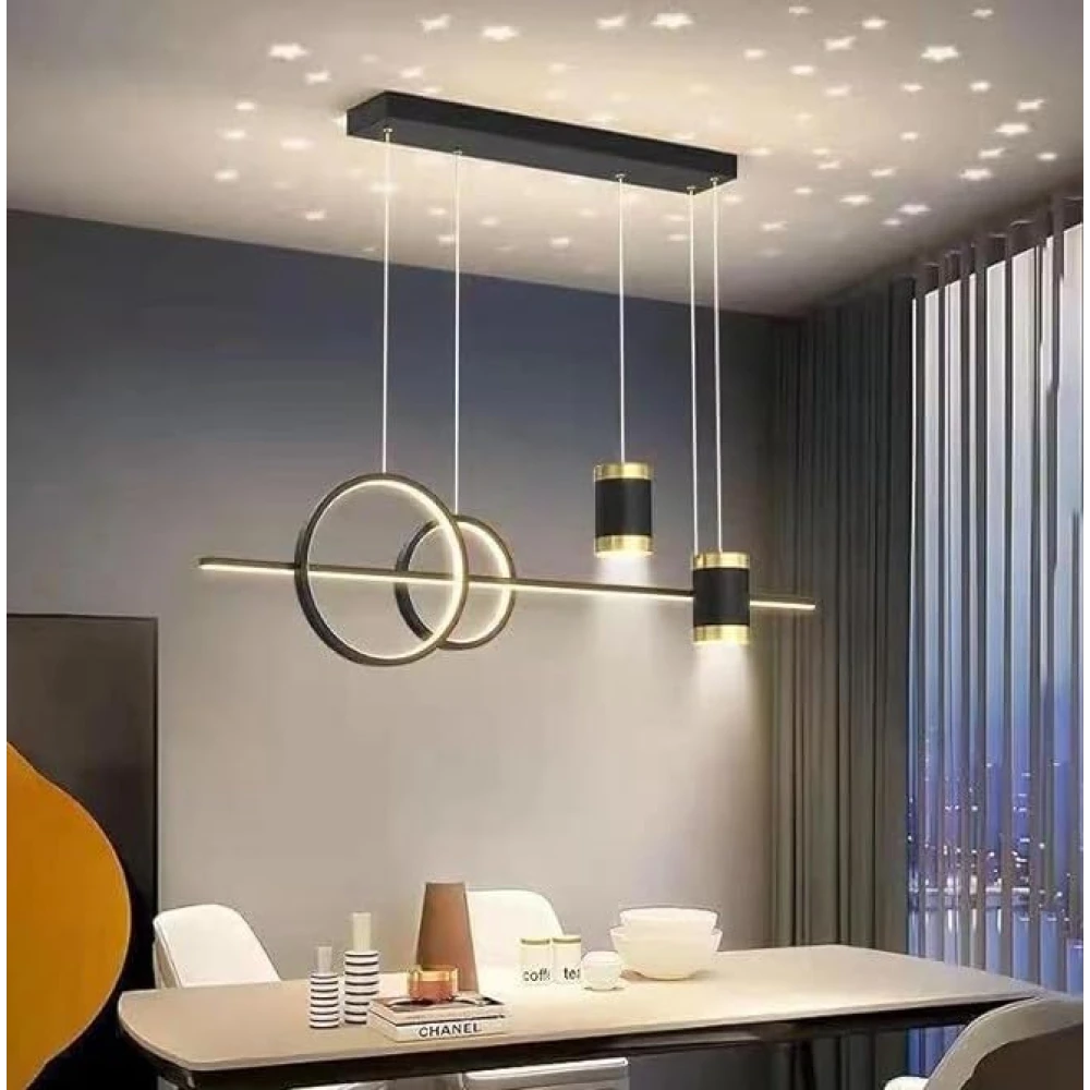 SHRI MAHAL ANTIQUES LED Modern Chandelier for Dining Table, Living Room, Hall, Height Adjustable (Warm White)