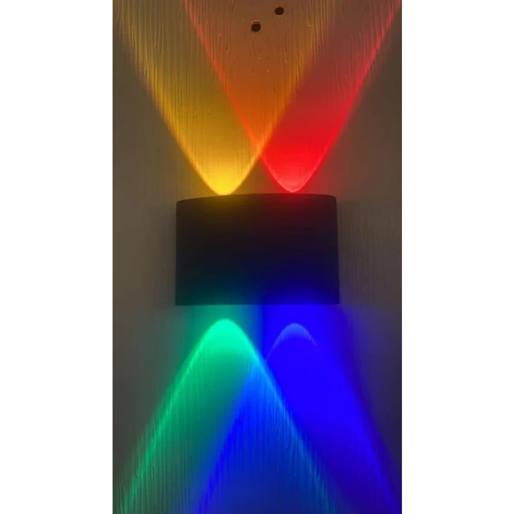 SHRI MAHAL ANTIQUES ® LED Outdoor UP Down Wall Light Warm White, IP-65 Waterproof & Shockproof Body. (2+2 RGB)