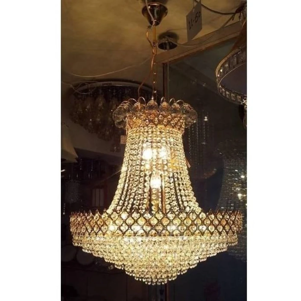 SHRI MAHAL ANTIQUES LED Crystal Chandelier Light for Living Room Bed Room Hall Hotel Restaurant