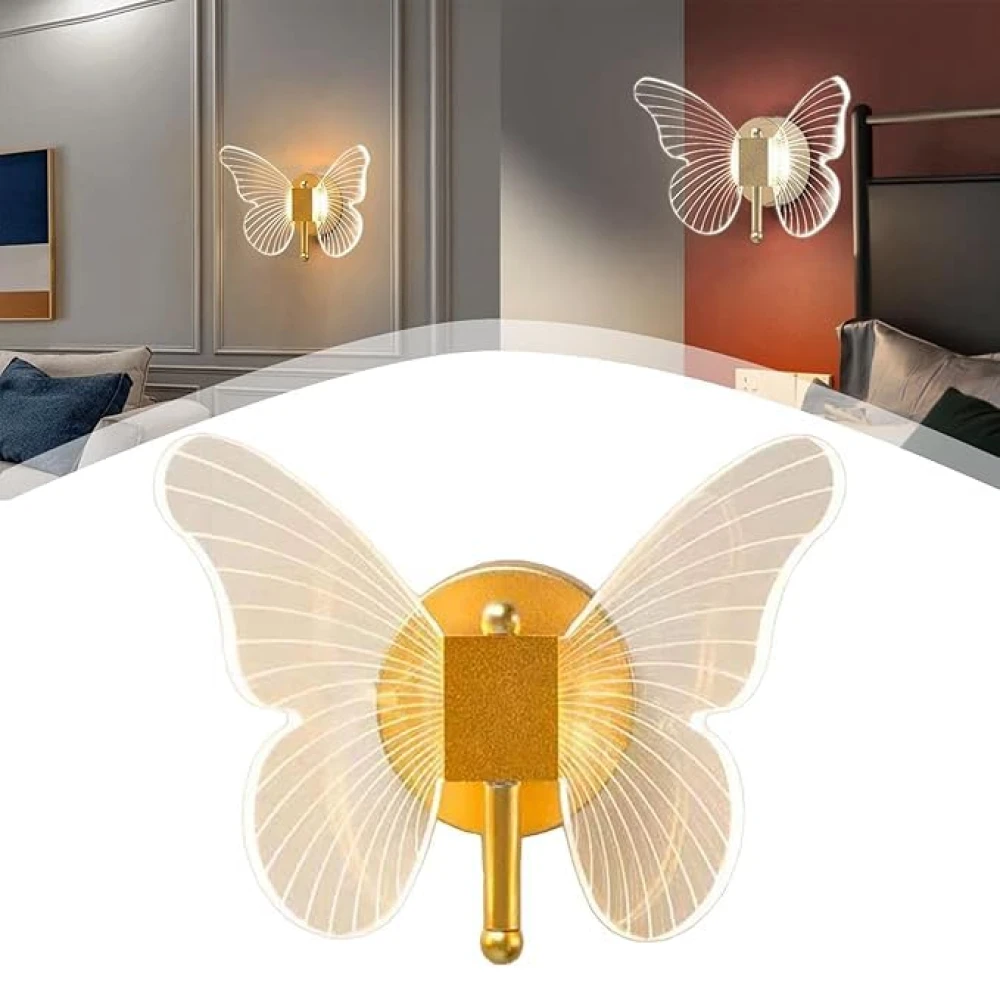 SHRI MAHAL ANTIQUES Led Butterfly Wall Lamp Wall Sconce Light Fixture Loft Butterfly Wall Lights Warm Light