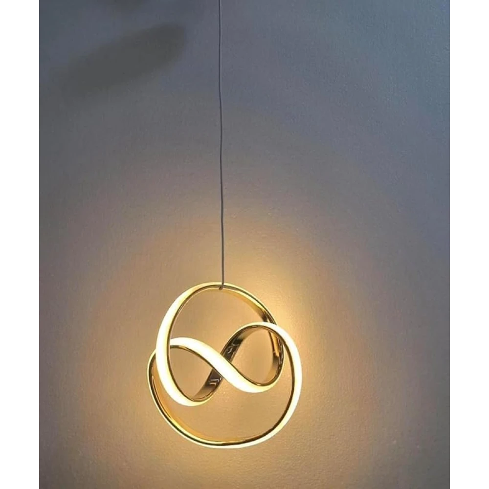 SHRI MAHAL ANTIQUES Curvy Modern Style Led Gold Creative Led Pendant Lamp/Hanging Lamp/Ceiling Light for Bedroom, Living Room, Restaurants, Dining, Coffee Shop, Home and Office.