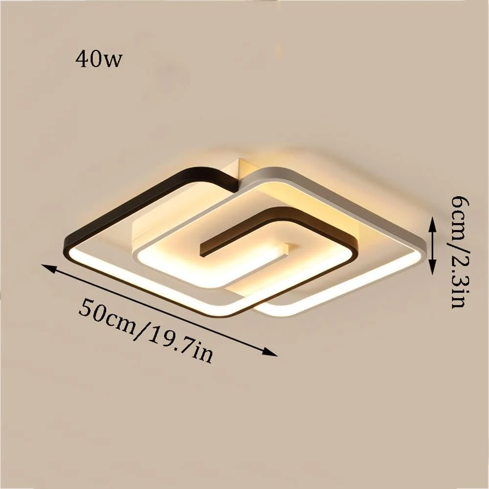 SHRI MAHAL ANTIQUES LED, apparecchi di Illuminazione a LED a 3 Temperature di Colore Lampada da soffitto in Bianco e Nero Adatta per Incasso in Camera da Letto with Remote Controll